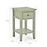 Lynton 1 Drawer Small Bedside Table Sage