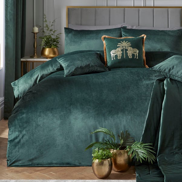 ﻿Laurence Llewelyn-Bowen Montrose Green Duvet Cover and Pillowcase Set image 1 of 4