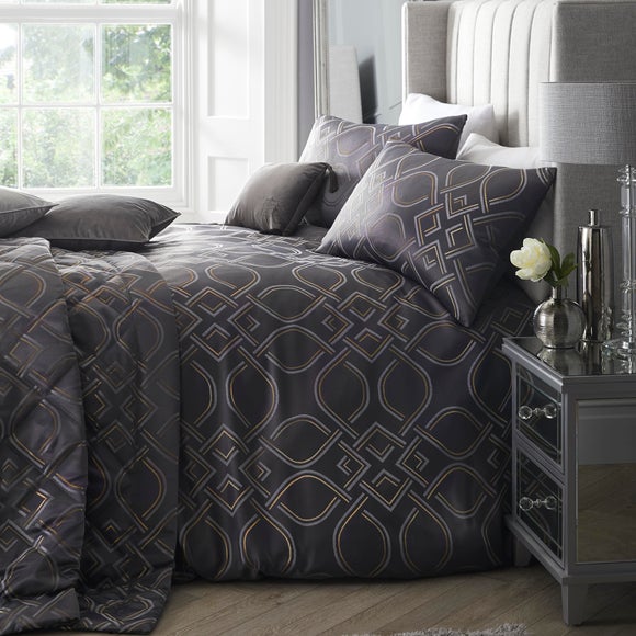 hudson grey duvet cover and pillowcase set