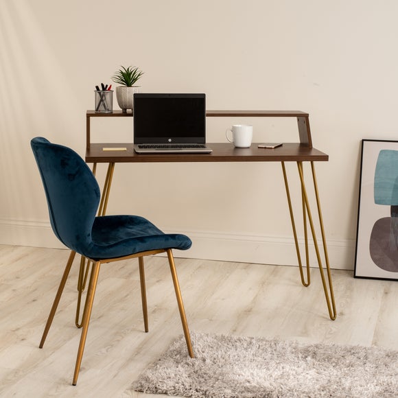 Walnut desk deals small