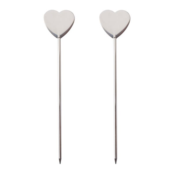 Pack of 2 Heart Cake Testers Stainless Steel