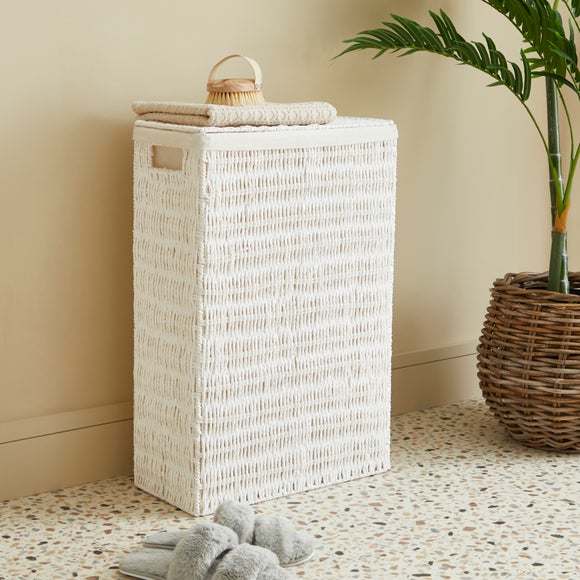 Narrow linen shop basket