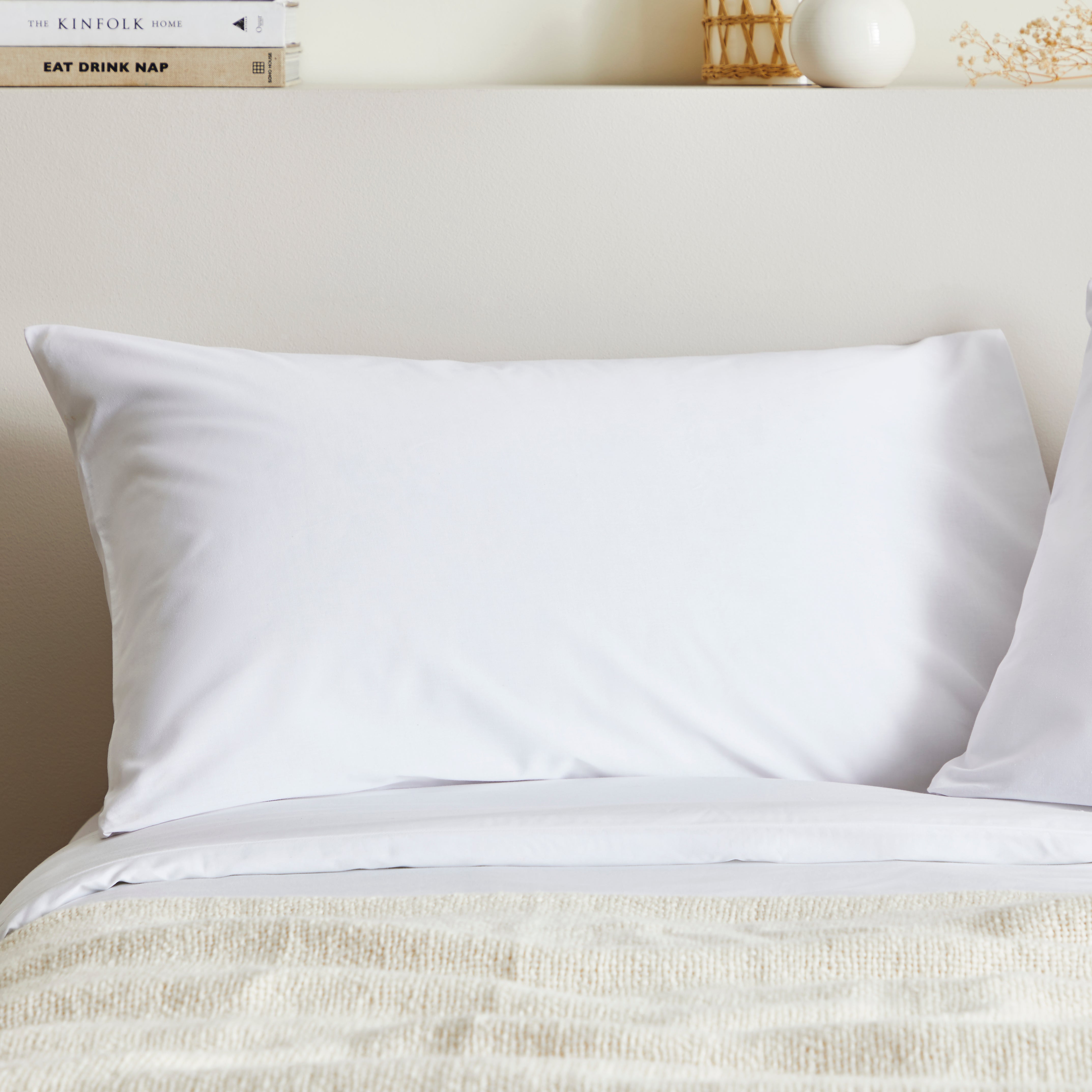 Image of Plain Standard Pillowcase Pair White