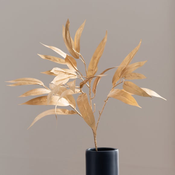 Artificial Gold Leaf Stem Dunelm