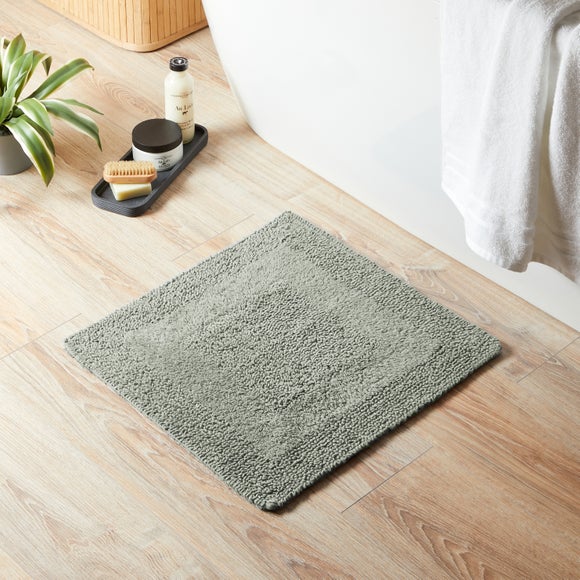 Super Soft Reversible Sage Shower Mat Dunelm   30765168 