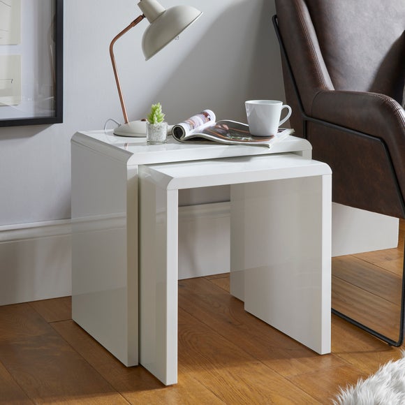 C shaped deals side table dunelm