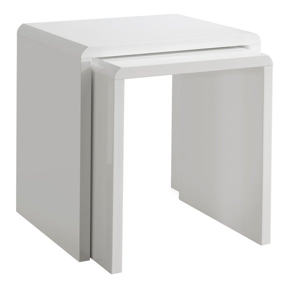 dunelm white gloss nest of tables