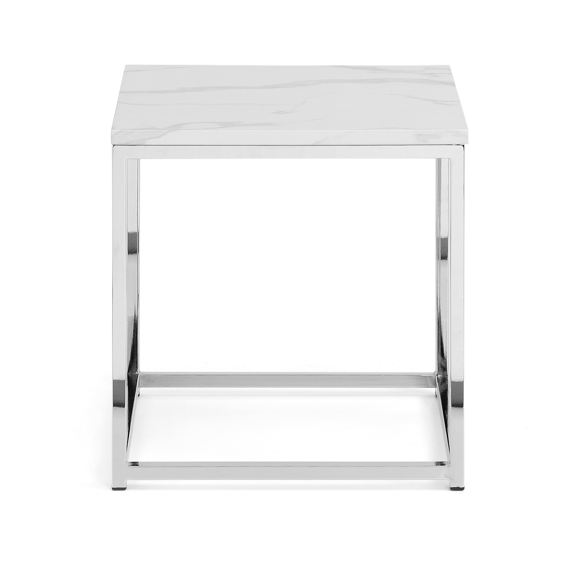 Scala Marble Effect White Lamp Table White