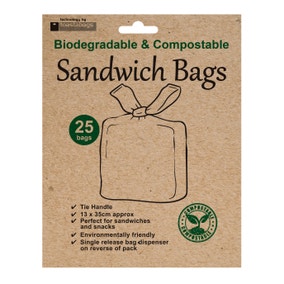Pack of 25 Biodegradable Compostable Sandwich Bags