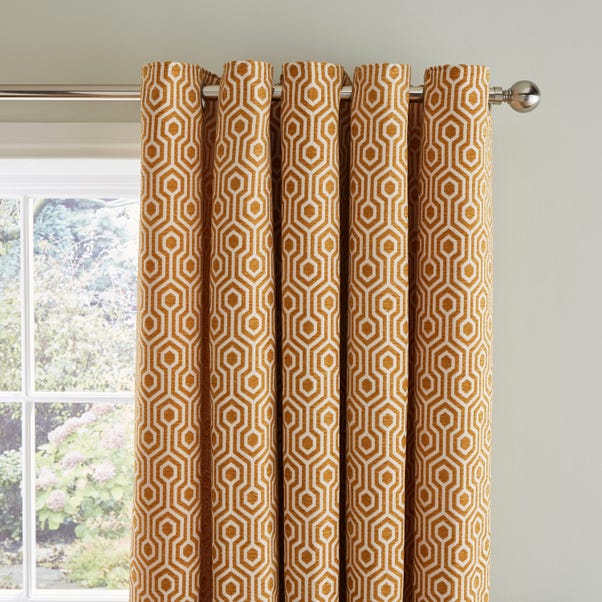 Colvin Amber Gold Eyelet Curtains  undefined