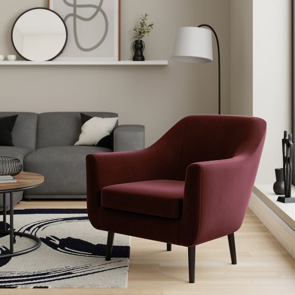 Eddie Eco Velvet Tub Chair Dunelm