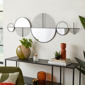 Elements Mirrored Round Indoor Outdoor Wall Art Mirror