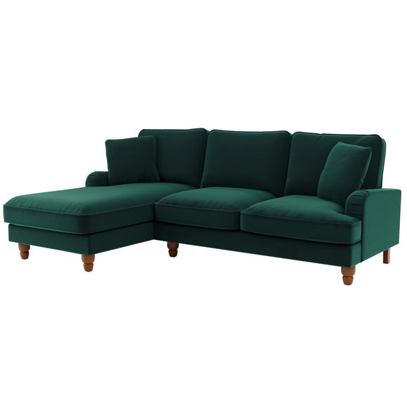 Beatrice Velvet Left Hand Corner Sofa Dunelm