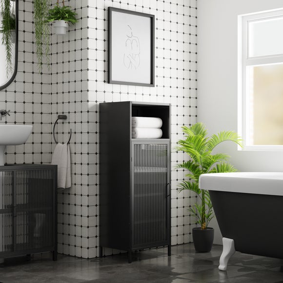 Black bathroom shelving clearance unit