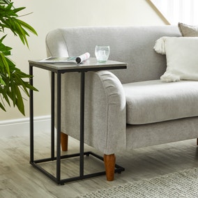 Charlie C-Shaped Side Table, Concrete Effect