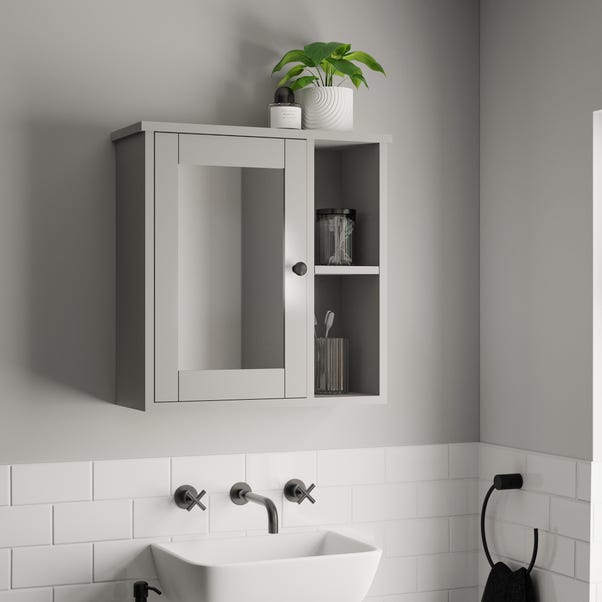 Lynton Grey Compact Bathroom Wall Cabinet