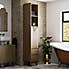 Humphrey Bathroom Tall Cabinet Dark Wood (Brown)