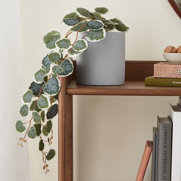 Artificial Elements Trailing String Of Hearts In Grey Plant Pot