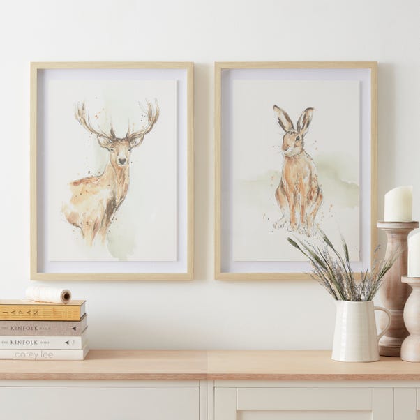 Set of 2 Woodland Animals Framed Print image 1 of 3