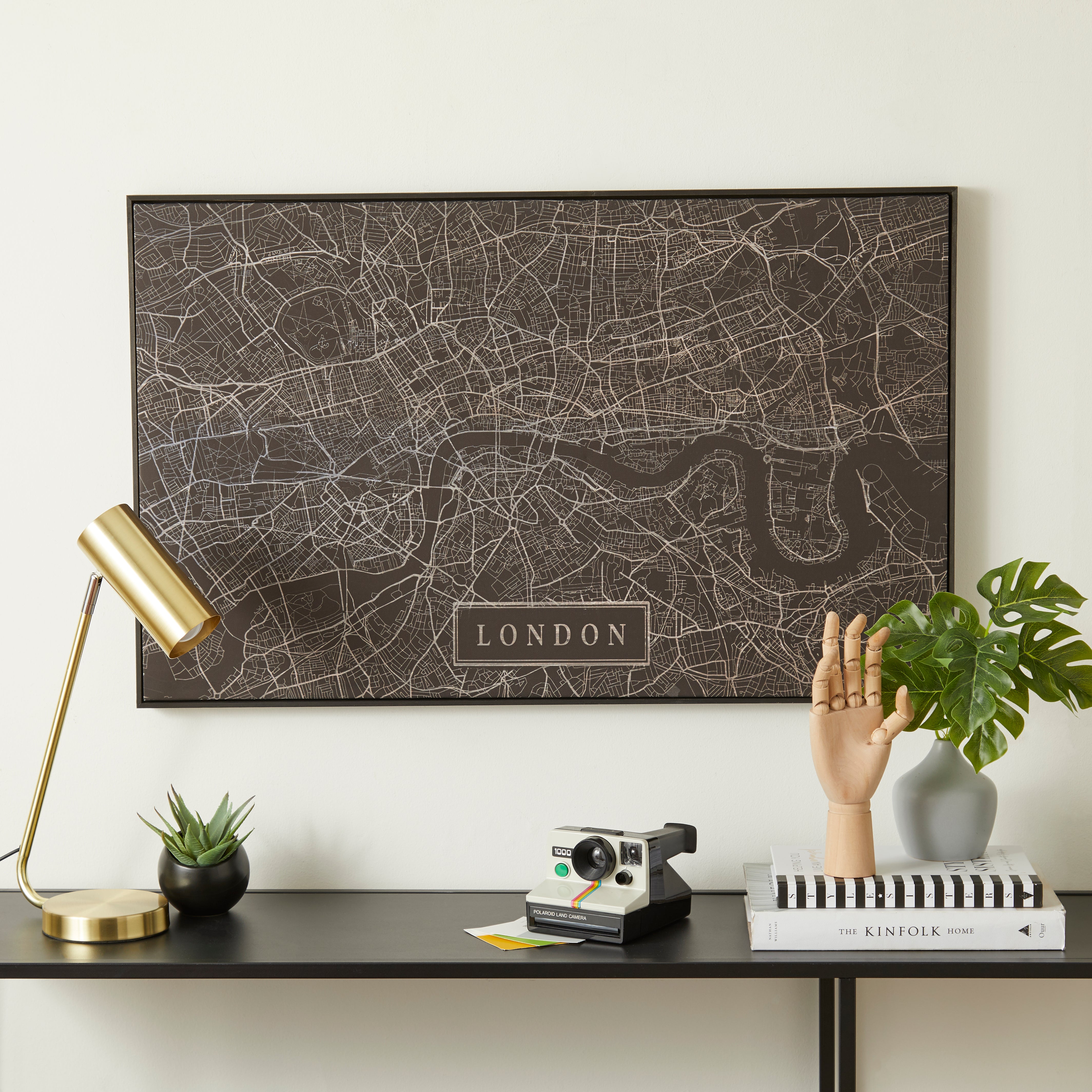 London Map Framed Canvas