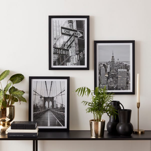Set of 3 New York Photographic Prints 30x40cm Black