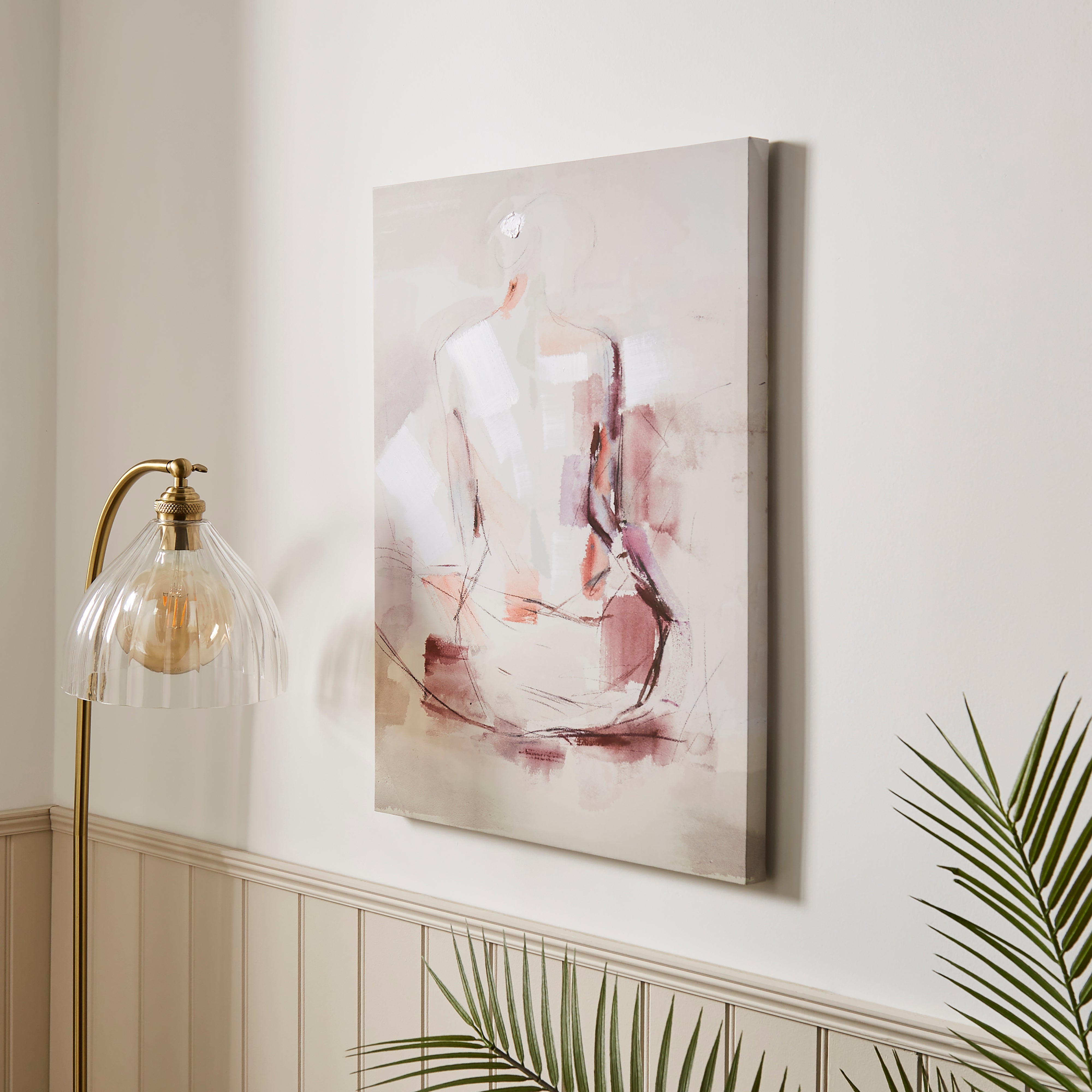 Image of Abstract Nude Lady Canvas 50x70cm Pink