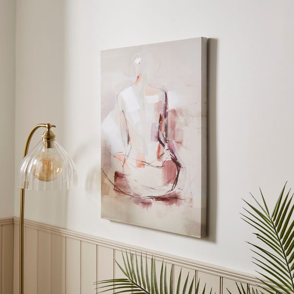 Abstract Nude Lady Canvas 50x70cm Pink