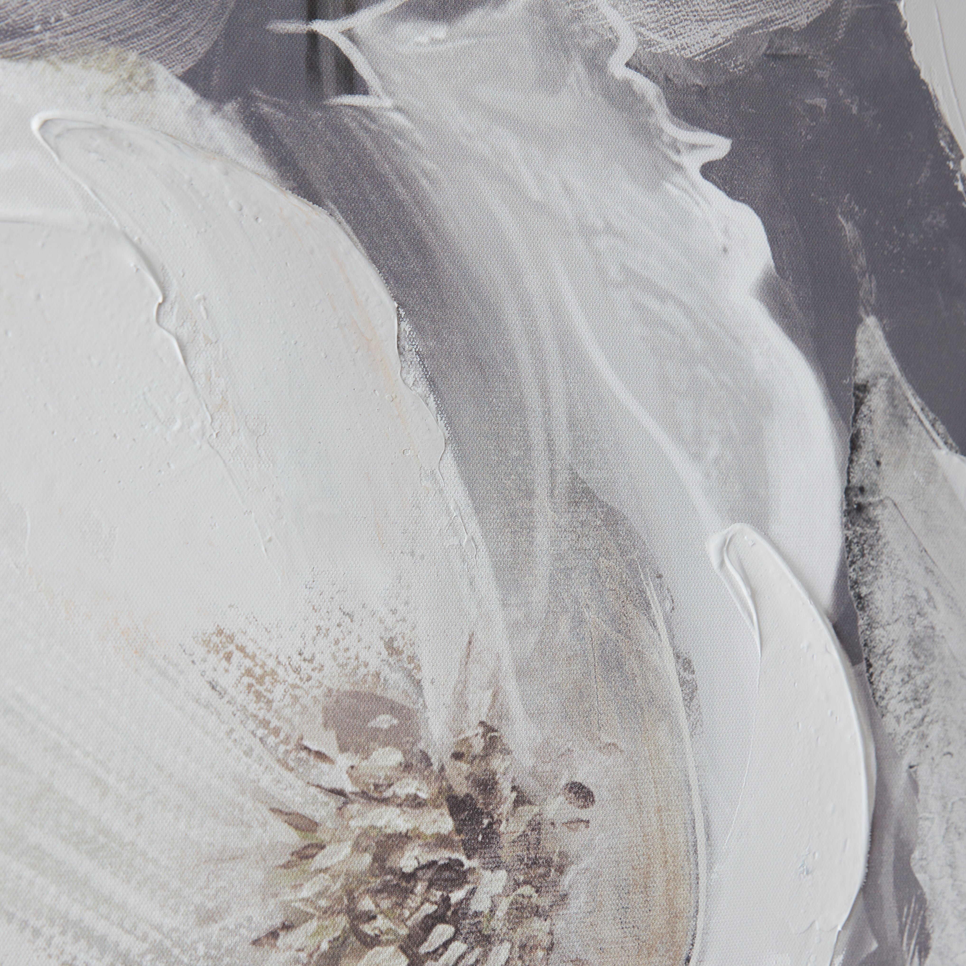 Grey Floral Canvas | Dunelm
