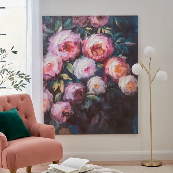 XL Dark Floral Canvas Pink
