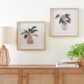 Set of 2 Modern Floral Framed Prints