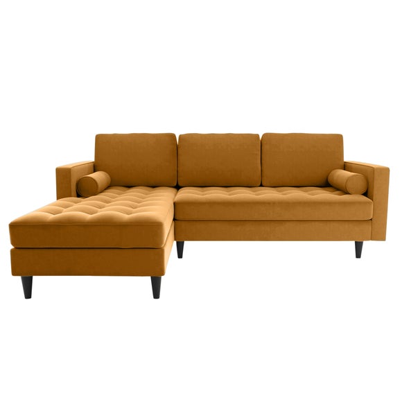 Zoe Velvet Left Hand Corner Sofa Dunelm