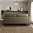 Zoe Faux Leather 3 Seater Sofa Distressed Faux Leather Green