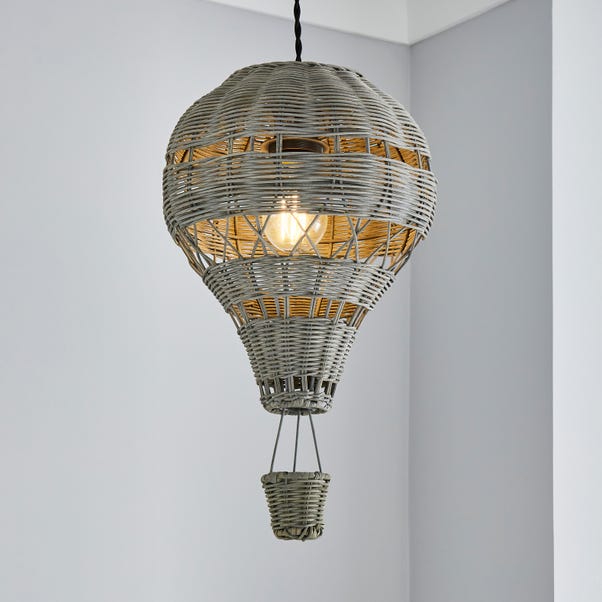 Hot Air Balloon Rattan Easy Fit Pendant image 1 of 6