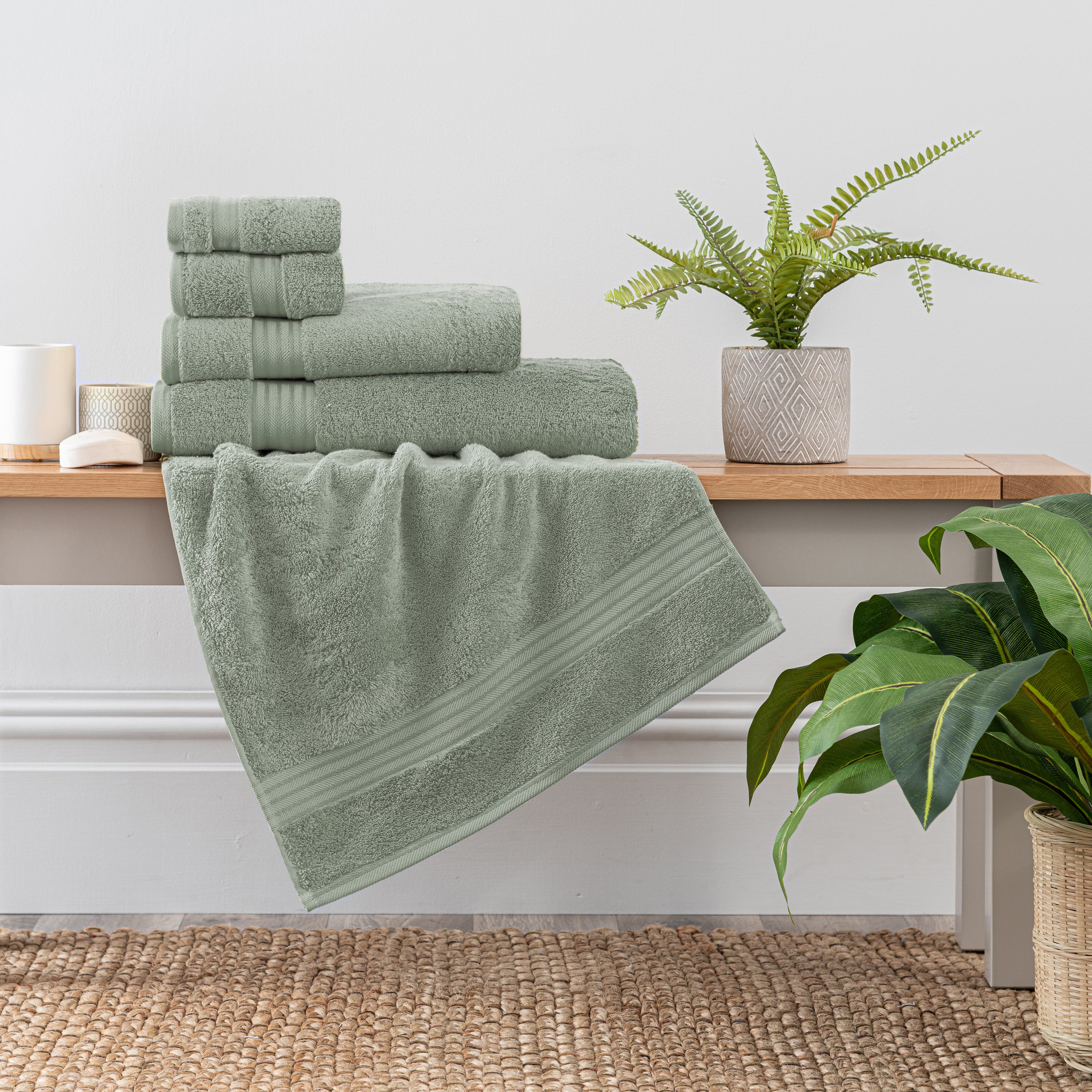 Home Decorators Collection Egyptian Cotton Sage Green Bath Sheet