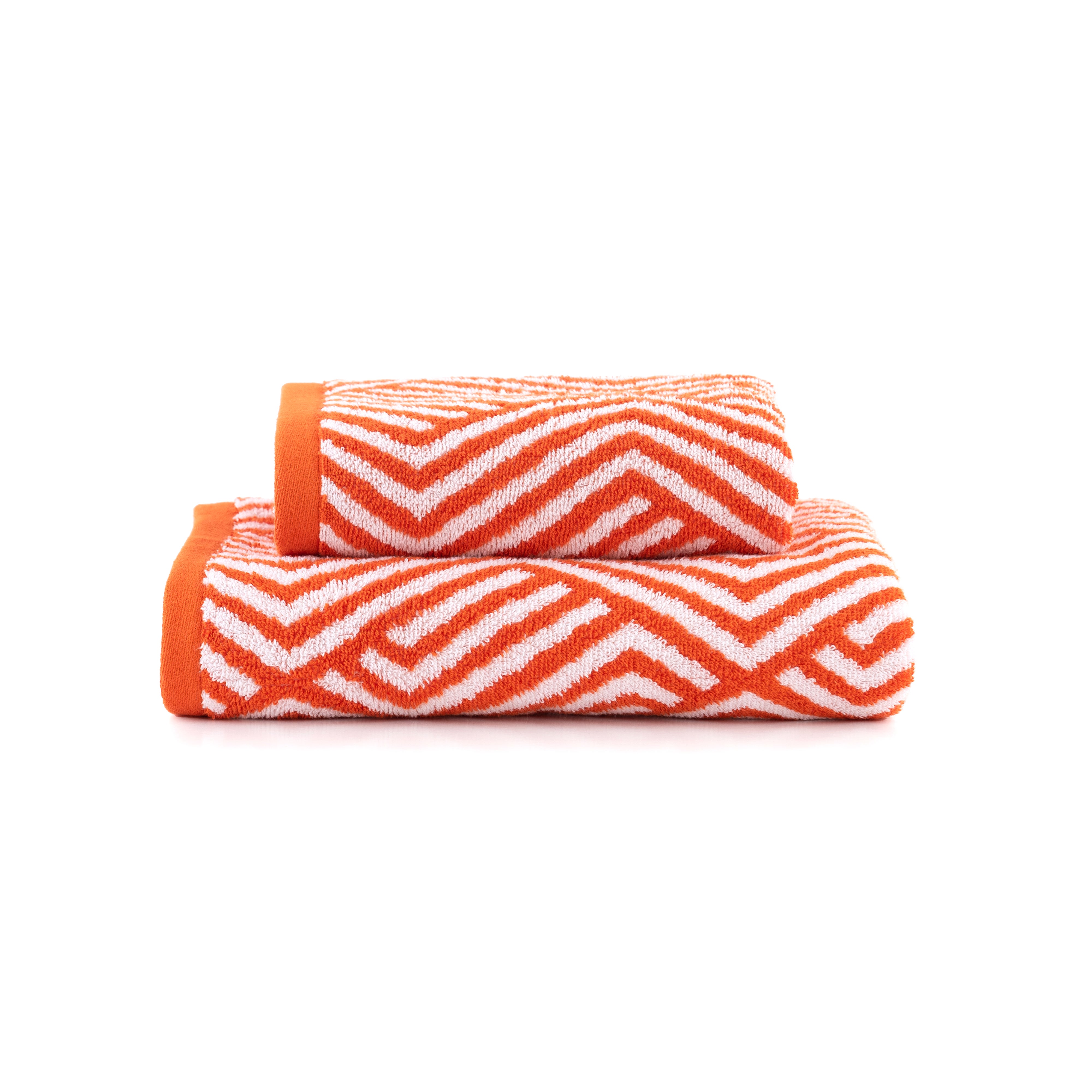 Burnt Orange Geo Towel | Dunelm
