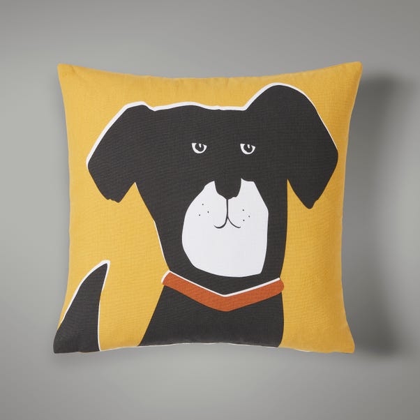 Dog Printed Cushion  Ochre