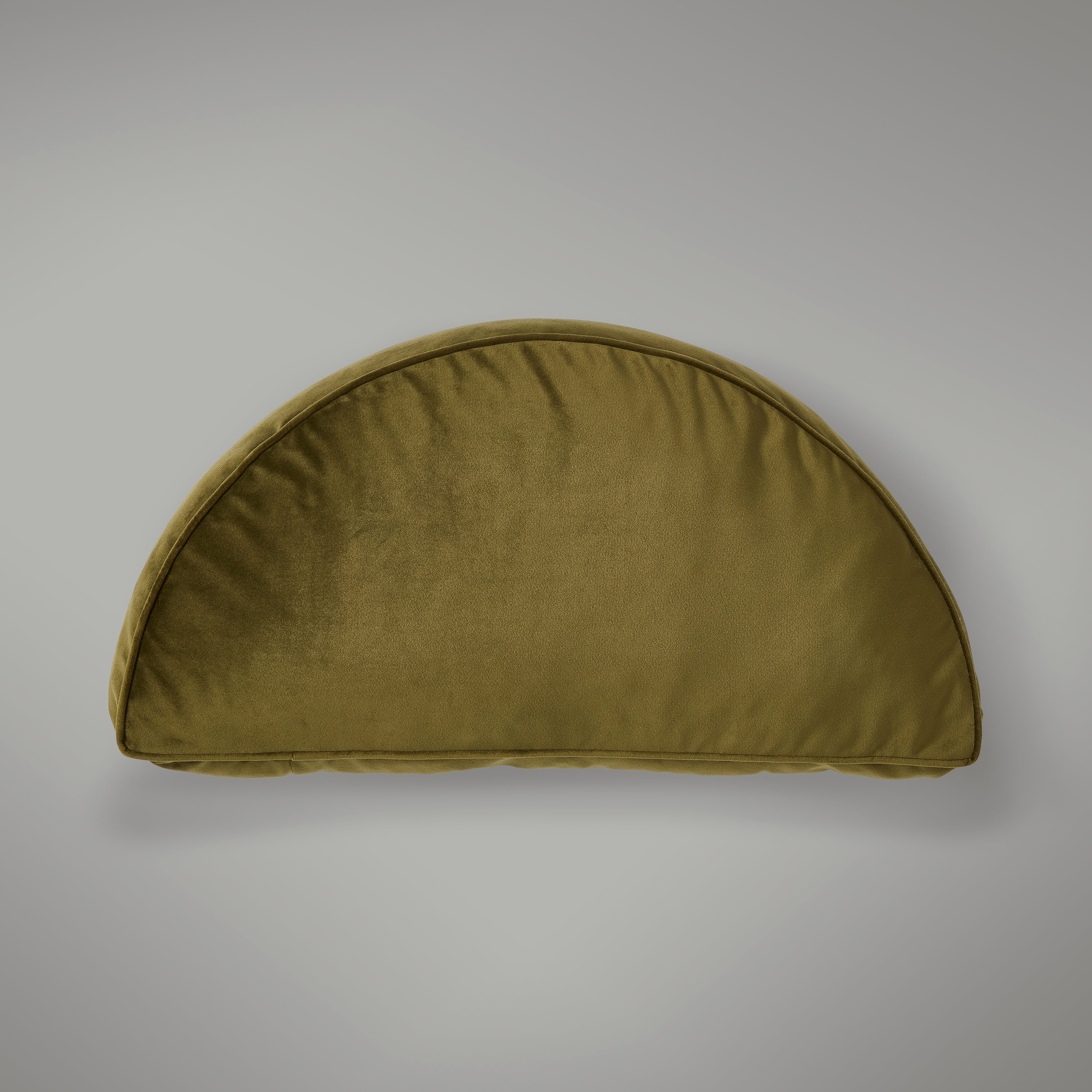 Half Moon Velour Moss Cushion Green