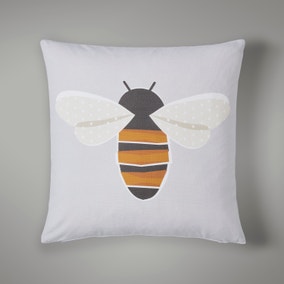 Geo Bee Printed Cushion Grey