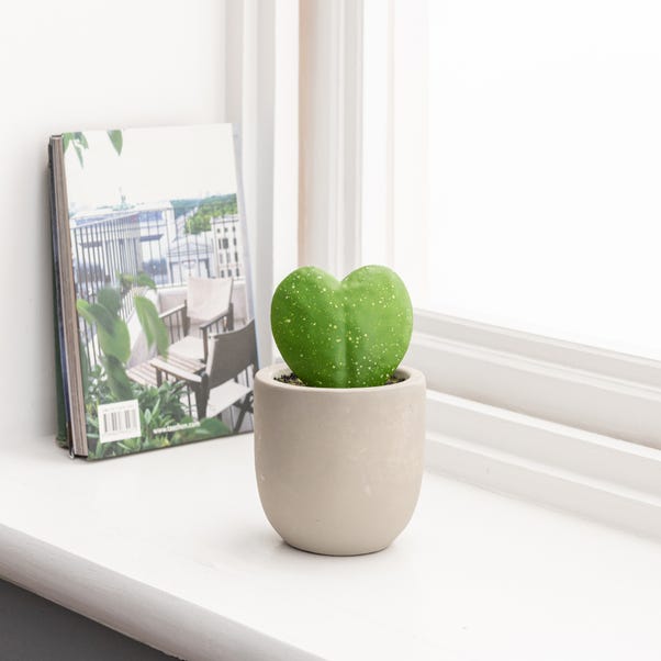 Artificial Sweetheart Plant in Cement Plant Pot image 1 of 4