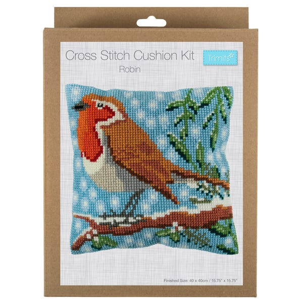 Robin Cross Stitch Cushion Kit image 1 of 5