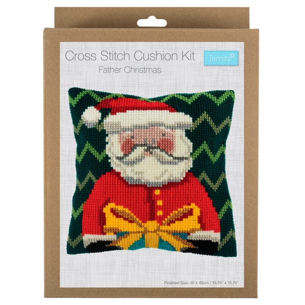 Father Christmas Cross Stitch Cushion Kit image 1 of 5