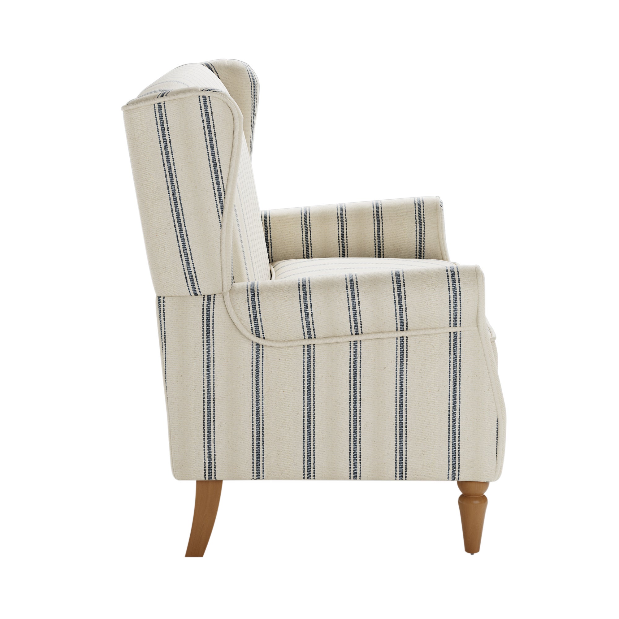 Oswald Self Assembly Pinstripe Compact 2 Seater Folkstone Blue | Dunelm