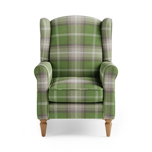 Oswald Check Wingback Armchair Dunelm