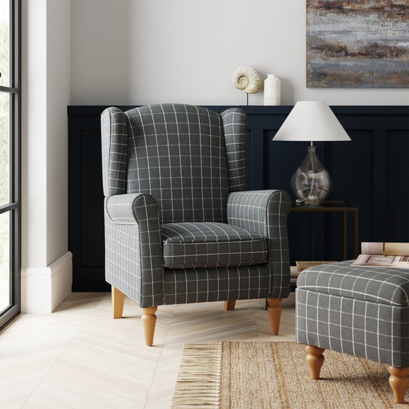 Windowpane plaid chair new arrivals