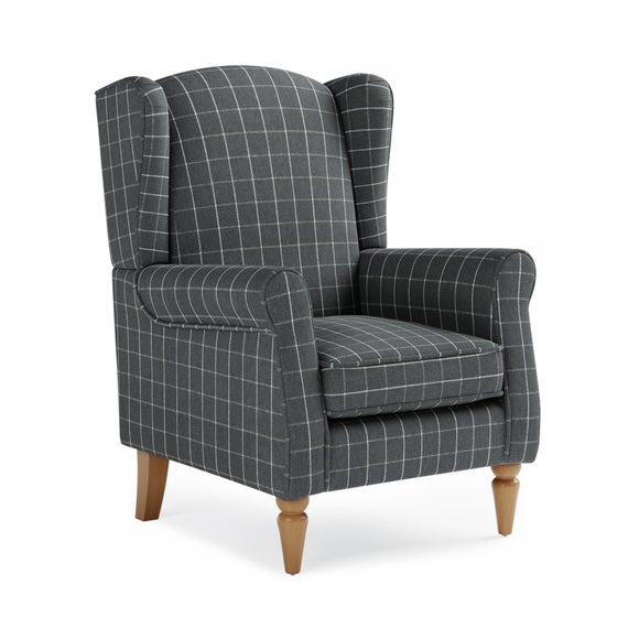 dunelm checked armchair