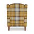 Oswald Grande Check Wingback Armchair Old Gold Oswald Wingback