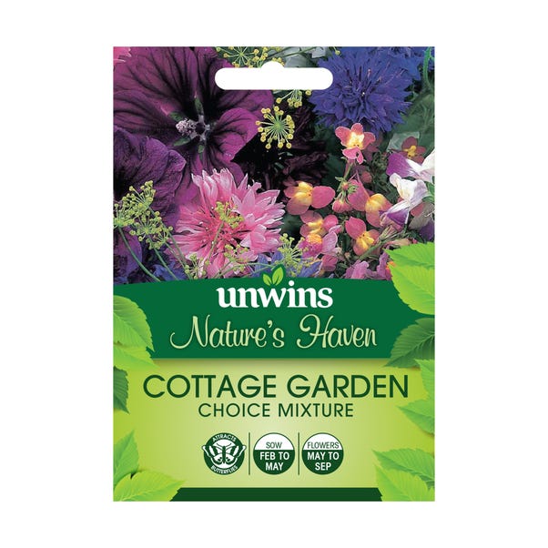Unwins Nature's Haven Cottage Garden Choice Mixture Seeds MultiColoured