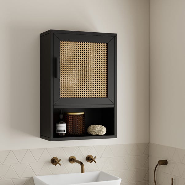Winslow Wall Cabinet Black Rattan image 1 of 6