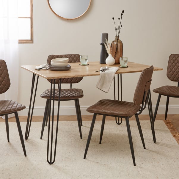 Bella Hairpin Leg Rectangular Dining Table Dunelm Bella Hairpin Leg Rectangular Dining, Large Dining Table Hairpin Legs