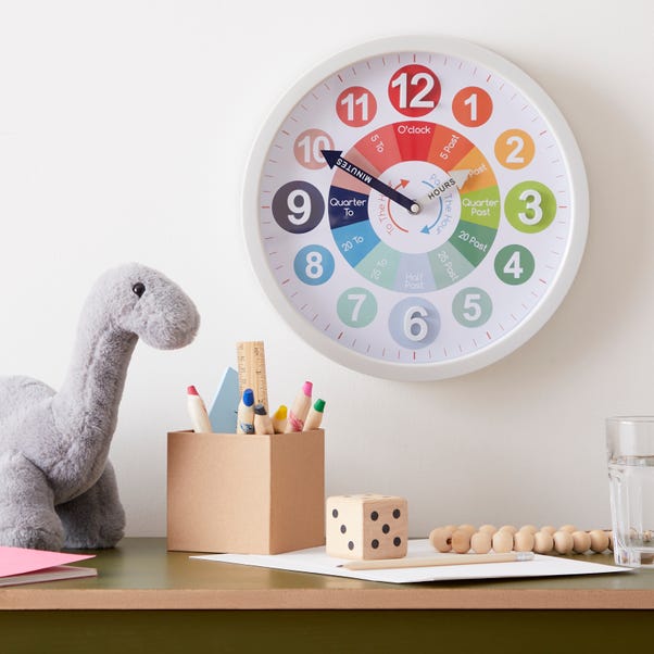 Tell the Time Large Clock 30cm Grey